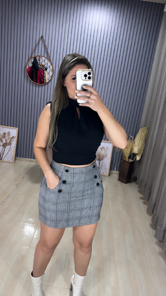 Croped gola plissado - loja online