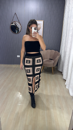 Saia mídi tricô modal - Visajo Store