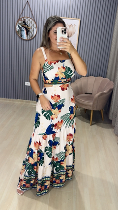 Vestido longo inspirado farm - loja online