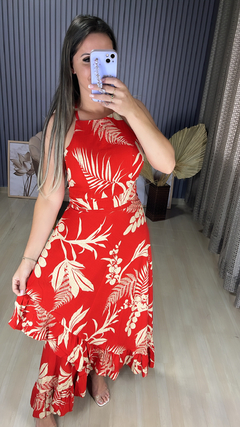 Conjunto saia envelope folhas - loja online