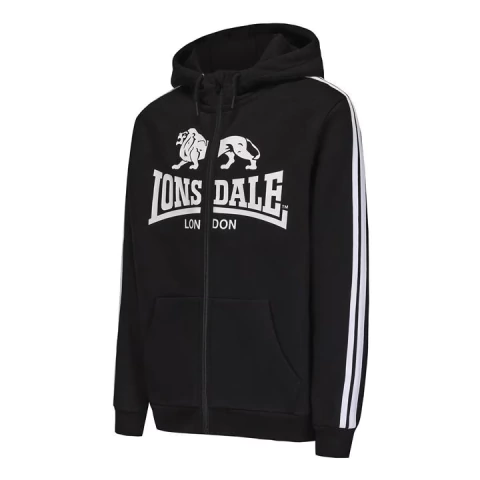 Zipped Hoodie Lonsdale® Black / White - comprar en línea