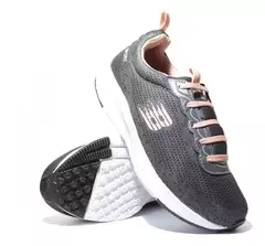 ZAPATILLAS DE MUJER DEPORTIVAS GRIS/CORAL Art. 1030 - Alem Calzados