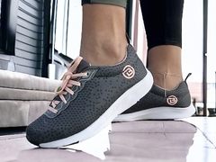 ZAPATILLAS DE MUJER DEPORTIVAS GRIS/CORAL Art.203 - tienda online