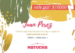Gift card (tarjeta de regalo) montos disponibles de $15000 a $50000 - comprar online