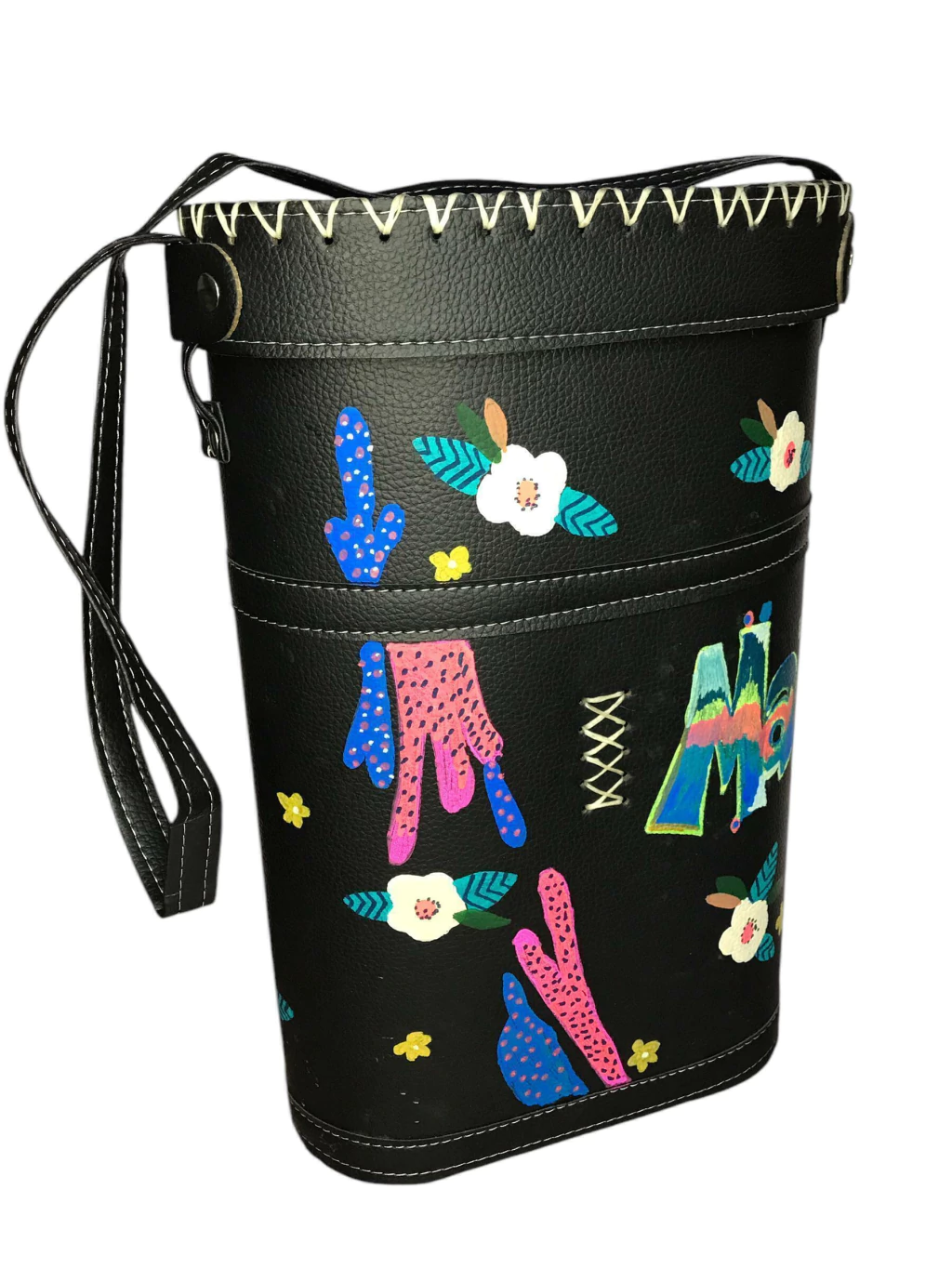 Bolso matero porta termo apto stanley pintado a mano
