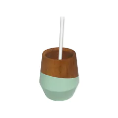 Mate de madera de caldén pintado Mijo con bombilla y packaging - Matucha