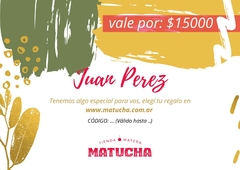 Gift card (tarjeta de regalo) montos disponibles de $15000 a $50000 en internet
