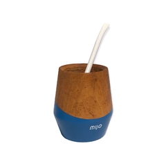 Mate de madera de caldén pintado Mijo con bombilla y packaging - comprar online