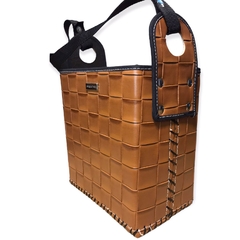 Canasta cartera de eco cuero trenzado portatermo y mate - tienda online