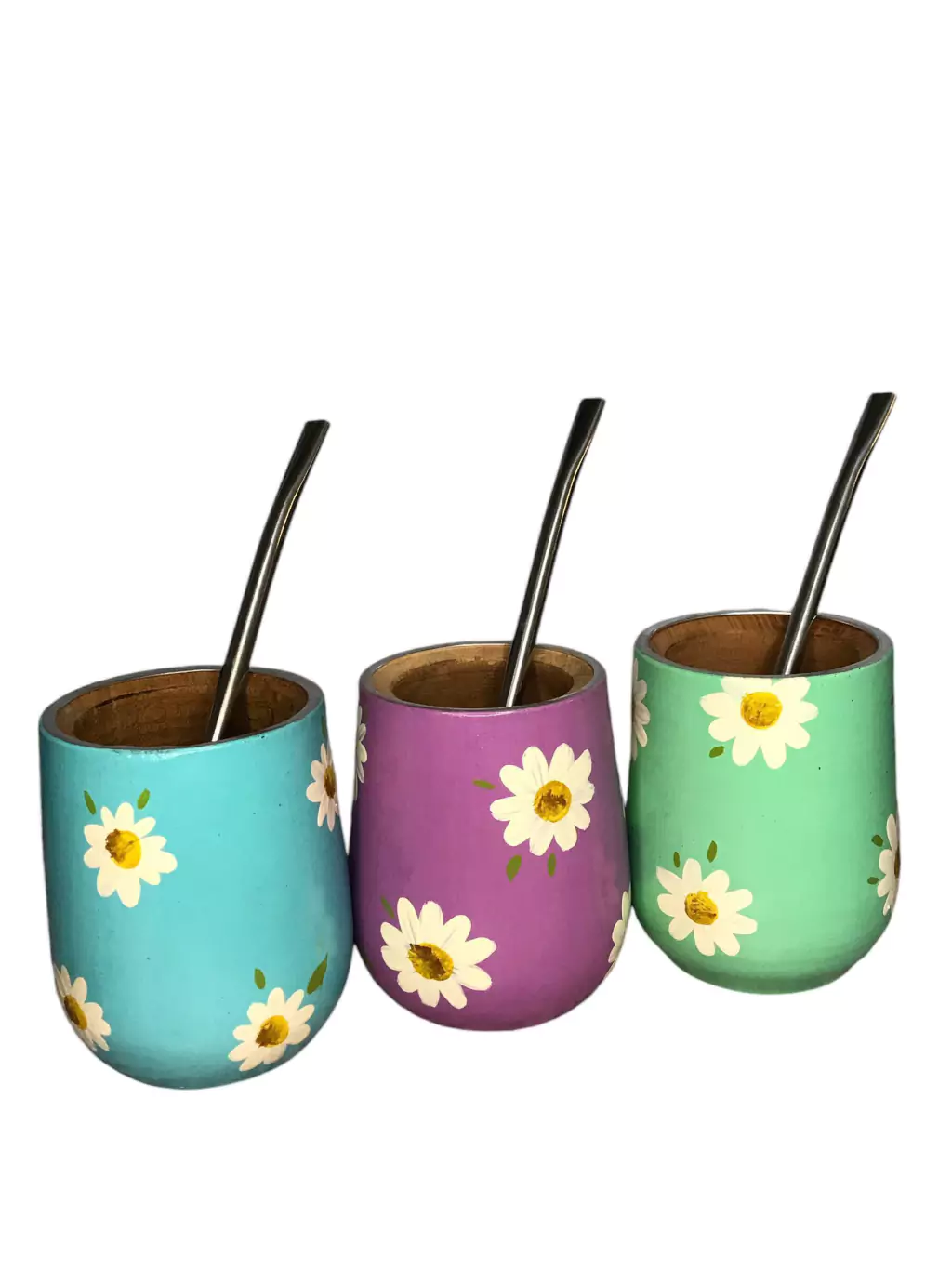 Mate de algarrobo forrado en aluminio pintado con bombilla