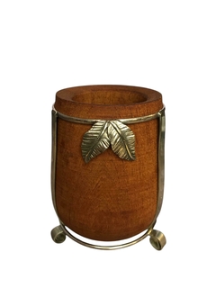 Mate de algarrobo con apliques de alpaca y bombilla alpaca - Matucha