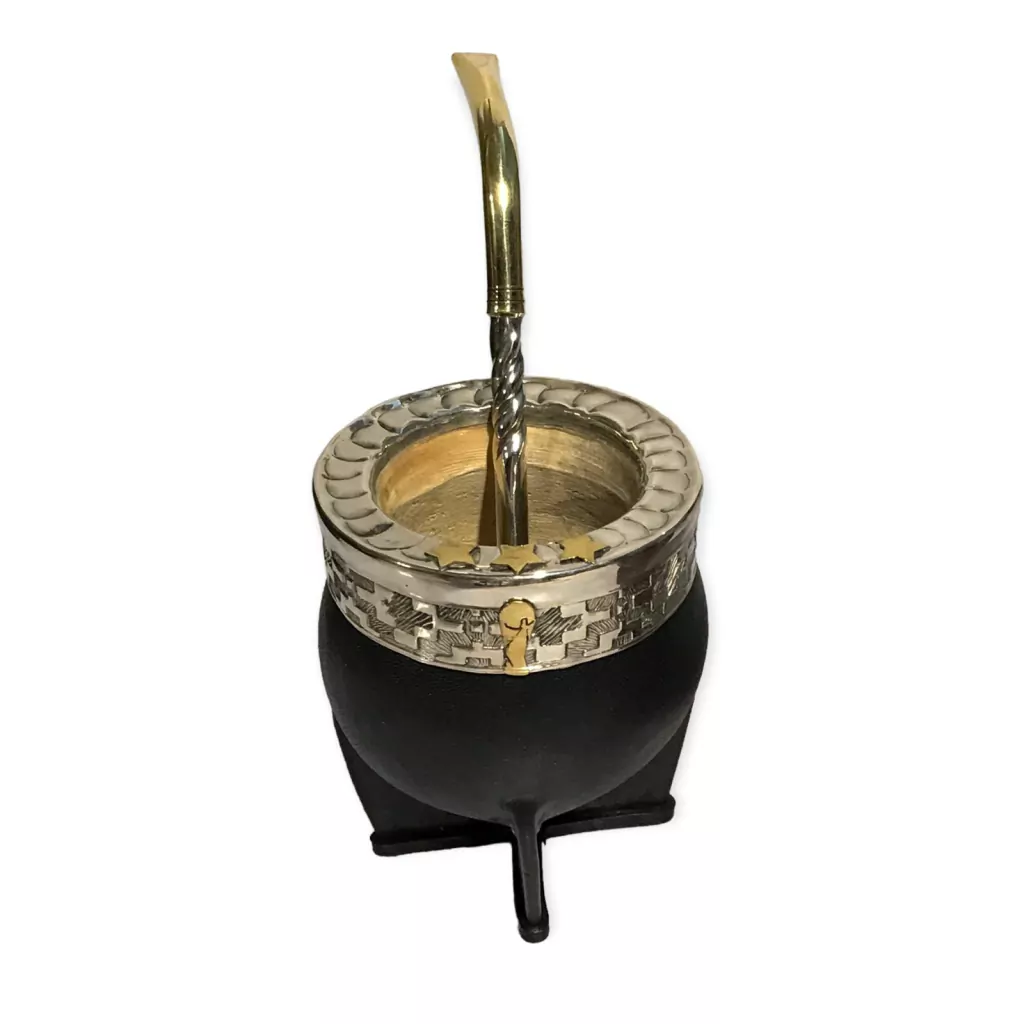 Mate imperial alpaca AFA incrustaciones 3 estrellas y copa del mundo en bronce