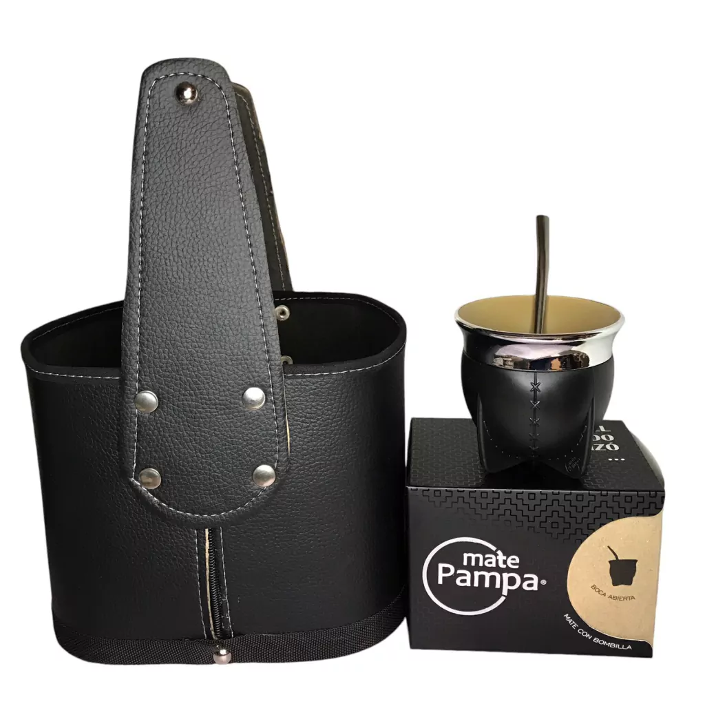 Set Canasta Matera Agarre Firme con Mate Pampa y Bombilla