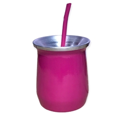 mate de aluminio doble capa termico con bombilla ideal tereré!