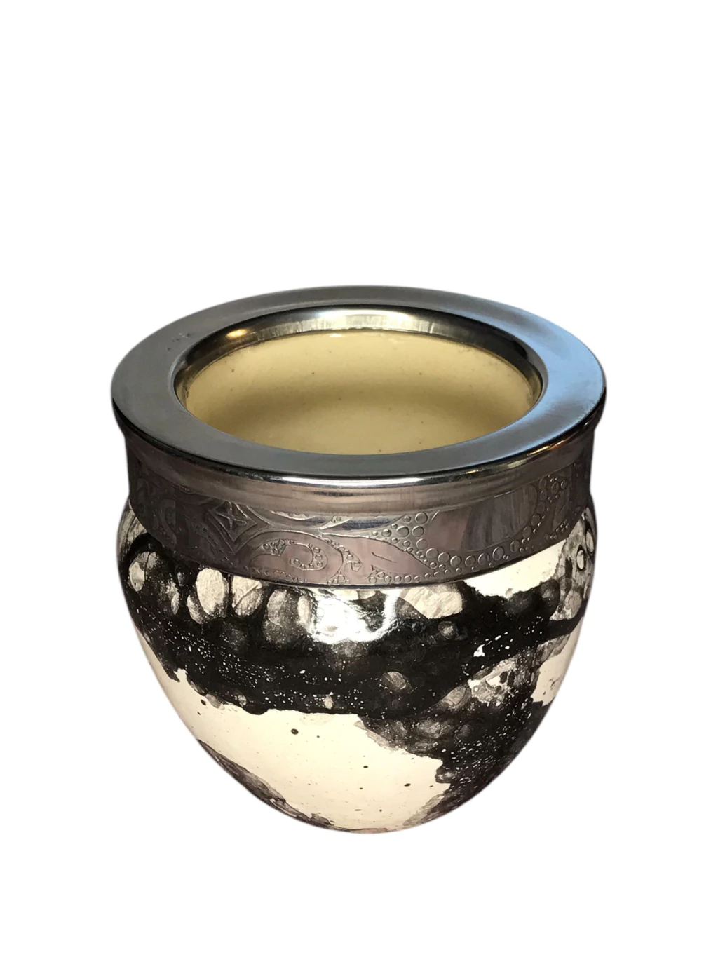 Mate imperial de cerámica con virola de acero inoxidable deco
