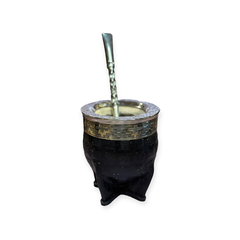 Imagen de Mate imperial de alpaca cuero waffle grabado