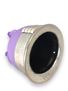 Mate imperial vegano de vidrio con guarda y virola de aluminio cincelada - tienda online