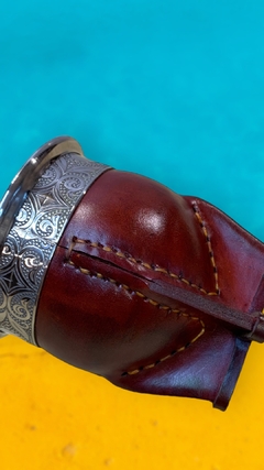 Mate imperial Deluxe premium de acero cuero alpaca costura uruguaya - comprar online