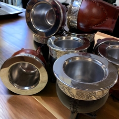 Mate imperial Deluxe premium de acero cuero alpaca costura uruguaya - Matucha