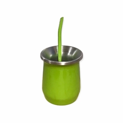 mate de aluminio doble capa termico con bombilla ideal tereré!