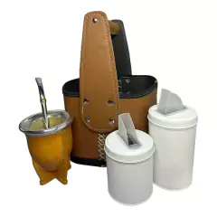 Set Matero Canasta Latas Economico Eco Cuero Camionero