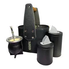 Set Matero Canasta Latas Economico Eco Cuero Camionero