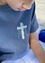 Camiseta Infantil “Me pergunte sobre Jesus” Azul petróleo - comprar online