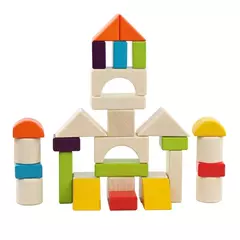 CAJONCITO DE MADERA + 30 BLOQUES NATURALES & DE COLORES - Mamá Creativa