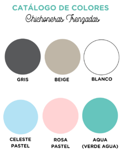 CHICHONERA TRENZADA MONTESSORI: CELESTE - BLANCO & GRIS CLARO en internet