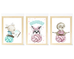 TRÍO DE CUADROS MAMÁ CREATIVAⓇ (PERSONALIZADO CON EL NOMBRE DE TÚ PEQUE)