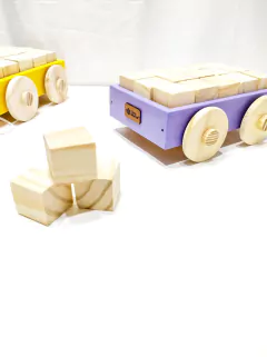 CARRITO DE ARRASTRE + 15 CUBOS NATURALES - tienda online