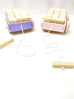 Imagen de CARRITO DE ARRASTRE + 15 CUBOS NATURALES
