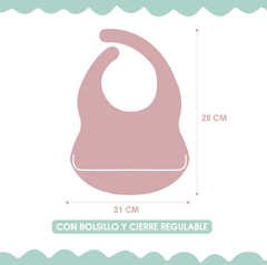 BABERO DE SILICONA ROSA - comprar online