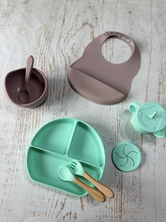 VASO DE APRENDIZAJE ANTIDERRAME + TAPA PARA SNACKS (COLOR AQUA) en internet