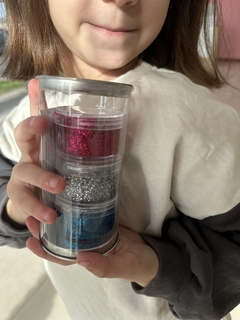 Imagen de Dáctilopintura para peques (3 potes con GLITTERS + pincel)