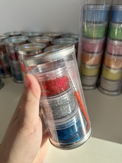 Dáctilopintura para peques (3 potes con GLITTERS + pincel) - comprar online