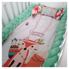 CHICHONERA TRENZADA MONTESSORI: AQUA (VERDE AGUA) - Mamá Creativa