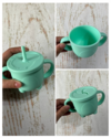 VASO DE APRENDIZAJE ANTIDERRAME + TAPA PARA SNACKS (COLOR AQUA)