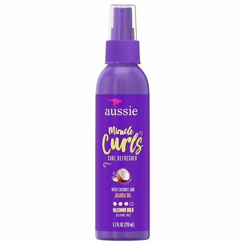 Spray Gel para Cachos Aussie Miracle Curls Curl Refresher Spray Gel, Max Hold, 5.7 fl oz 170ml