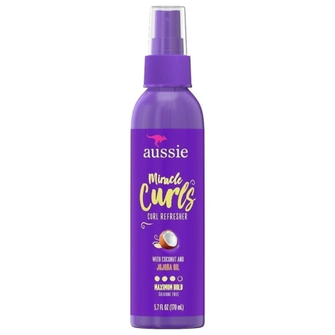 Spray Gel para Cachos Aussie Miracle Curls Curl Refresher Spray Gel, Max Hold, 5.7 fl oz 170ml