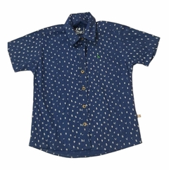 Camisa azul con pintitas LE UTTHE Talle 4 años