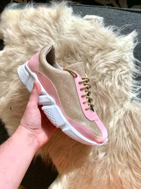 Zapatilla Running Rosa/Dorado 35-45