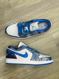 TÊNIS NIKE -AIR JORDAN 1 LOW -BRANCO/AZUL-EXCLUSIVO na internet