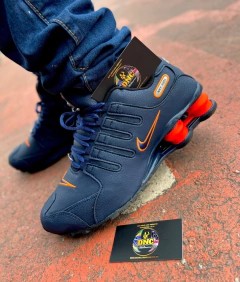 NIKE SHOX NZ 4 MOLAS - AZUL/LARANJA