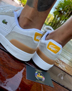 LACOSTE SAPATÊNIS SPORT - T-CLIP - BRANCO/MARROM na internet