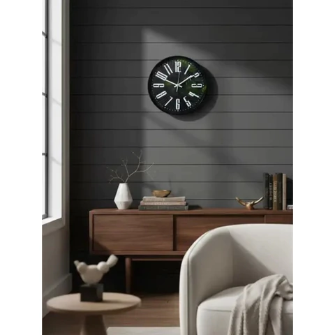 Reloj De Pared Moderno Elegante 30cm Blanco Blanco