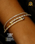 CONJUNTO BANHADO: BRACELETE SERPENTE + PULSEIRA RIVIERA 2MM - Diamante Lapidado - Joias feitas 100% em Moeda Antiga