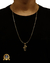 CONJUNTO BANHADO: CORRENTE CADEADO QUINA 1MM + PINGENTE - comprar online