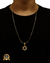 CONJUNTO BANHADO: CORRENTE CADEADO QUINA 1MM + PINGENTE - loja online