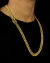 CONJUNTO: CORRENTE GRUMET LAMINADA 12MM + PINGENTE FAVELA ACREDITA COM MÃOS DE FÉ - Diamante Lapidado - Joias feitas 100% em Moeda Antiga